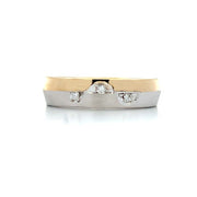 Men's 14K Yellow and White Gold Two-Tone Diamond Wedding Band